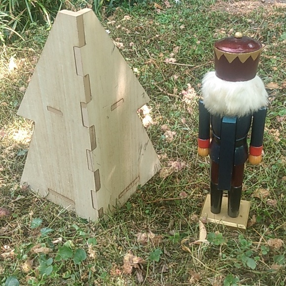 Target Corner Christmas Tree Shelf and Kurt Adler Wooden Nutcracker - Picture 2 of 2